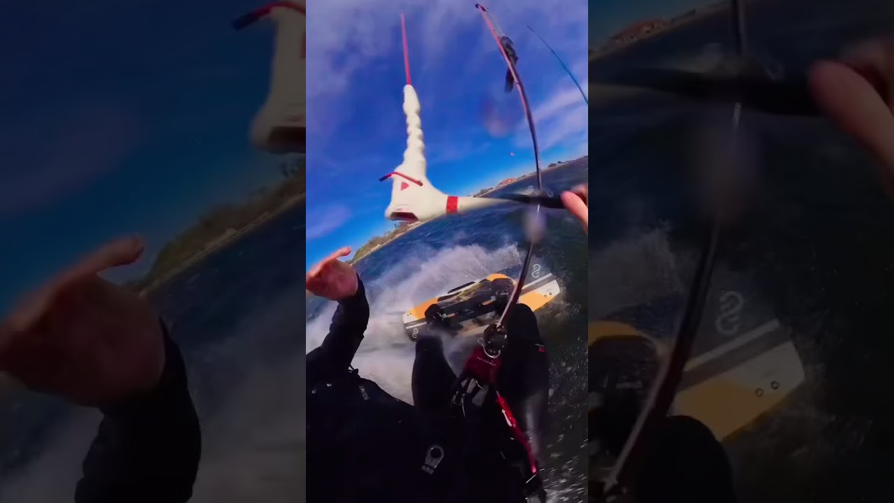 Wait till the end 😳 One of the hardest Kitesurfing Crashes 🤯