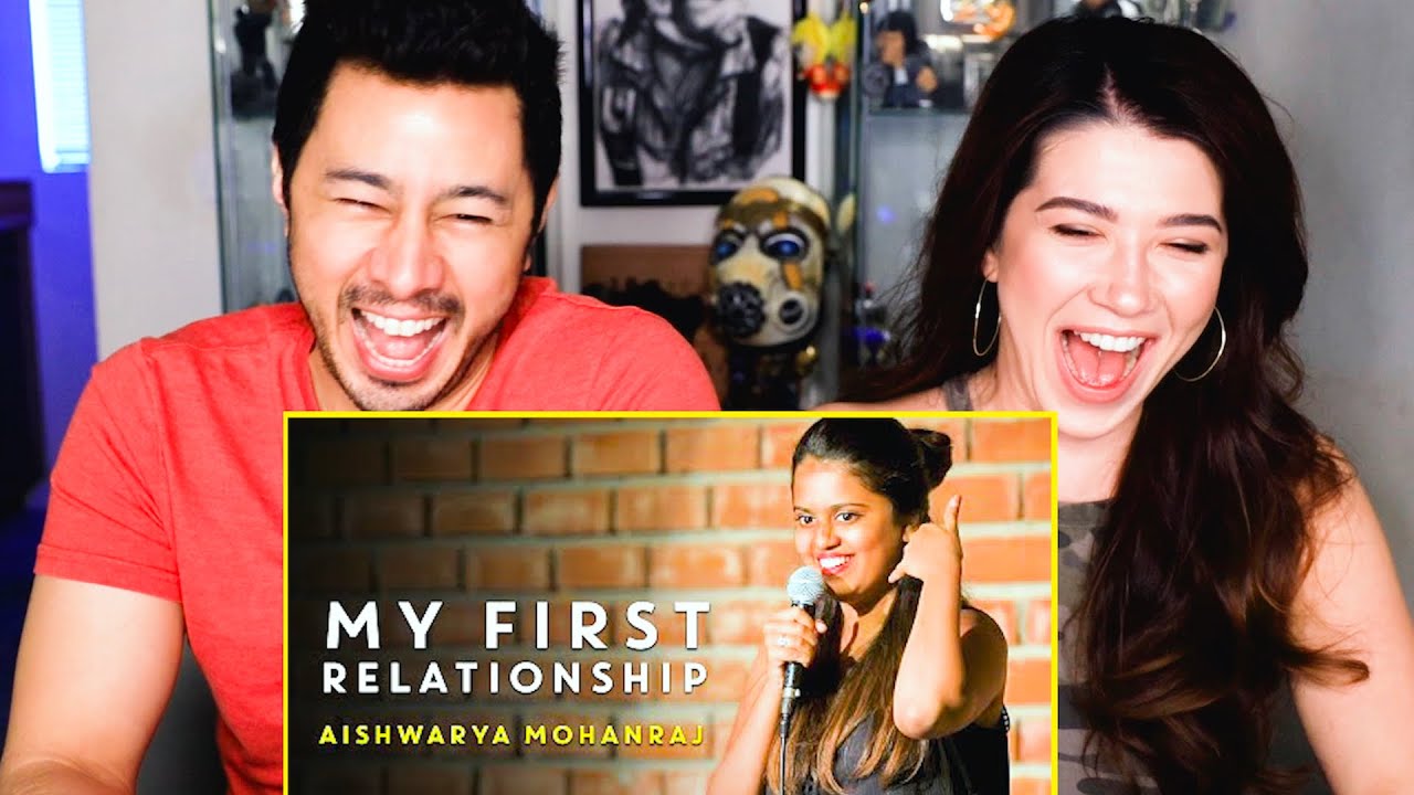 MY FIRST RELATIONSHIP | STAND UP COMEDY | AISHWARIA MOHANRAJ | Reaction by Jaby & Alina