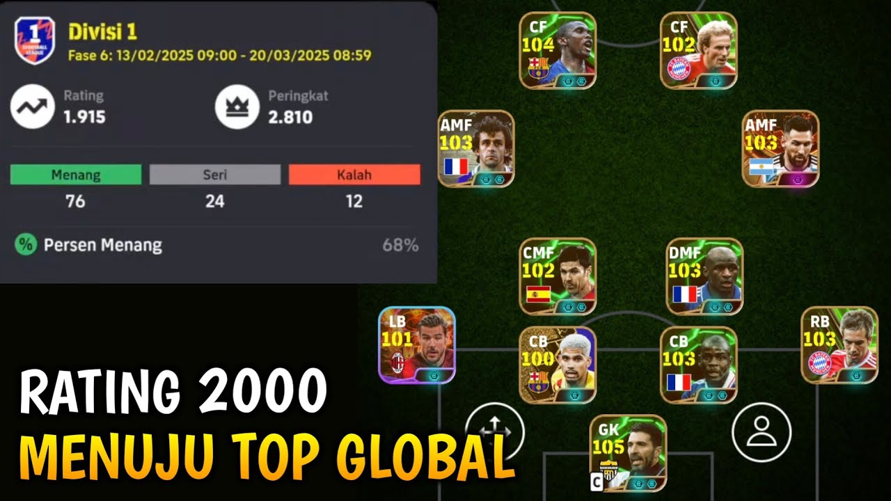 SKILL MENINGKAT 200% 🤣 Pertama Coba Squad Sultan 🔥 eFootball 2025 Mobile