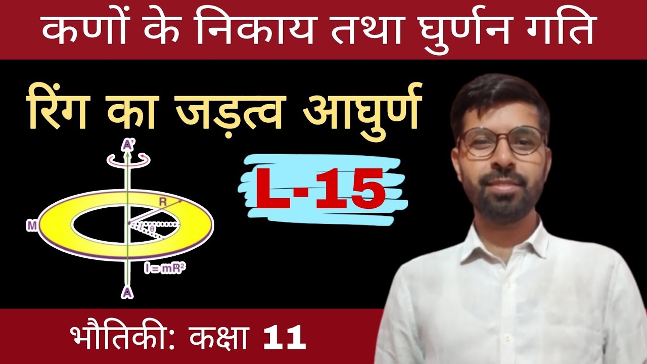 रिंग का जड़त्व आघुर्ण । कणों का निकाय तथा घुर्णन गति physics class 11