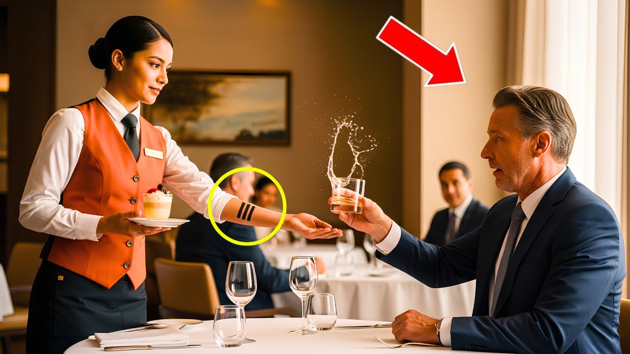 Une Serveuse Propose Un Dessert — Un PDG Milliardaire Voit Un Tatouage Militaire Et Lâche Son Verre.