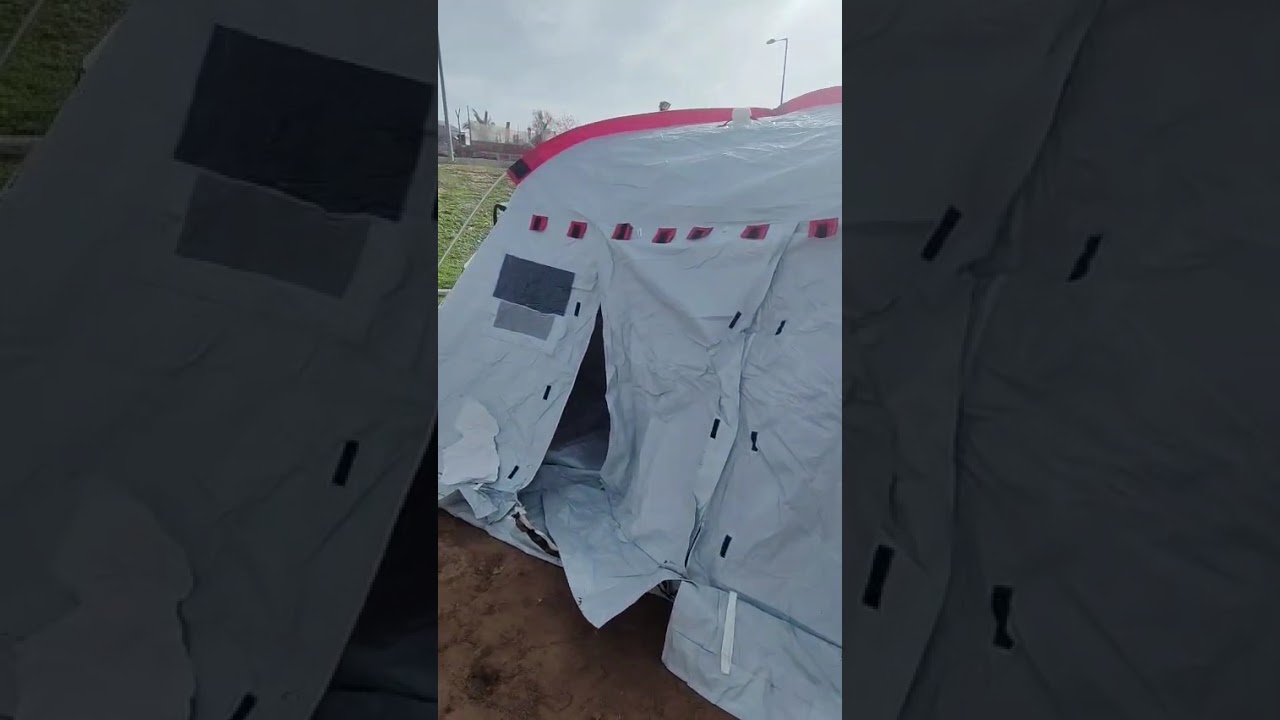 Setting up tent in khan yunis G4za 