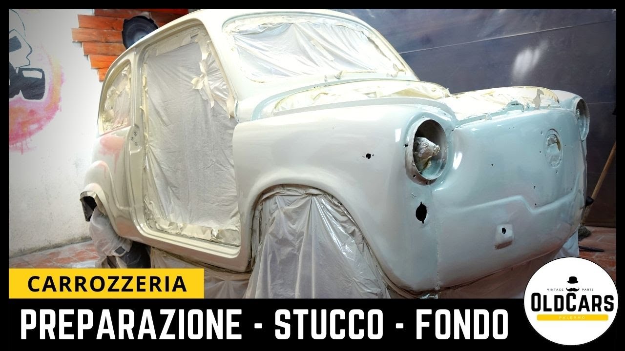 Preparazione Carrozzeria - Stucco Metallico - Fondo Primer Fiat 600 d'Epoca FAI DA TE