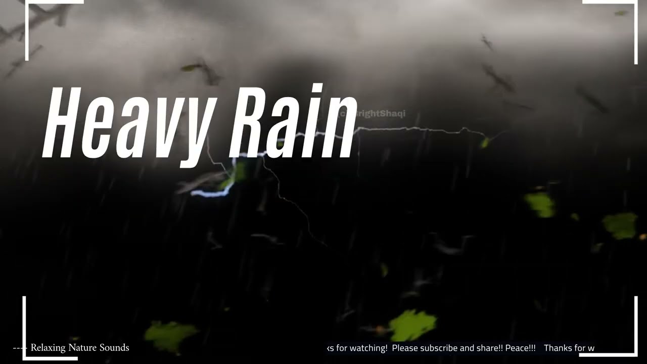 ⚡Soothing Nature Heavy Rain with Thunderstorm Sounds | Dark Screen for Relaxation and Deep Sleep 🌧️⚡
