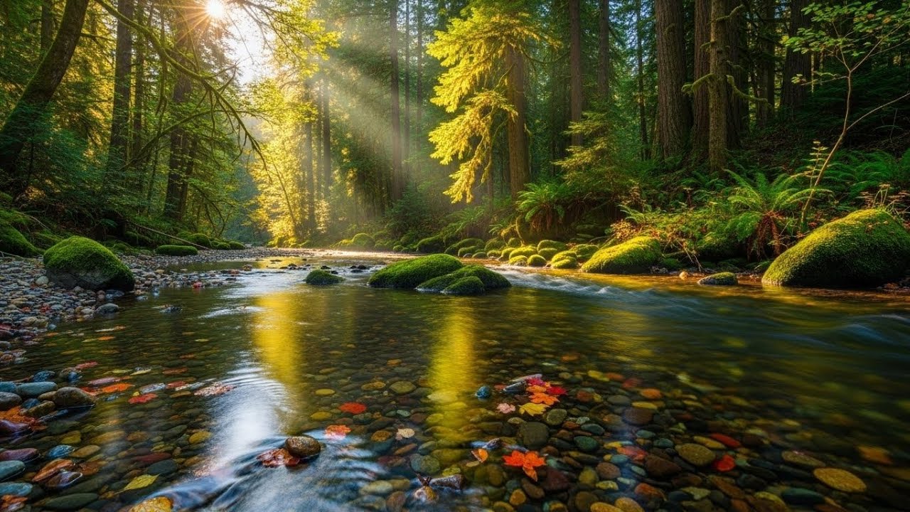 Peaceful Forest River 🌲🌊 Natural Ambience for Deep Sleep and Stress Relief #2216