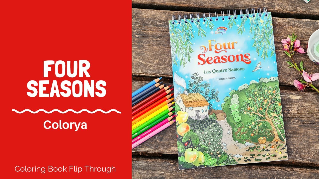 Four Seasons de Colorya Coloring Book  Flip Through  / Review en español