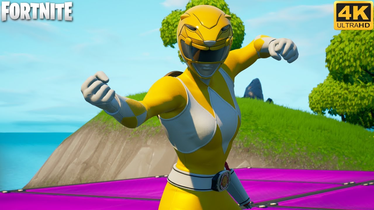 Yellow Ranger Skin Gameplay - Fortnite (4K 60FPS)