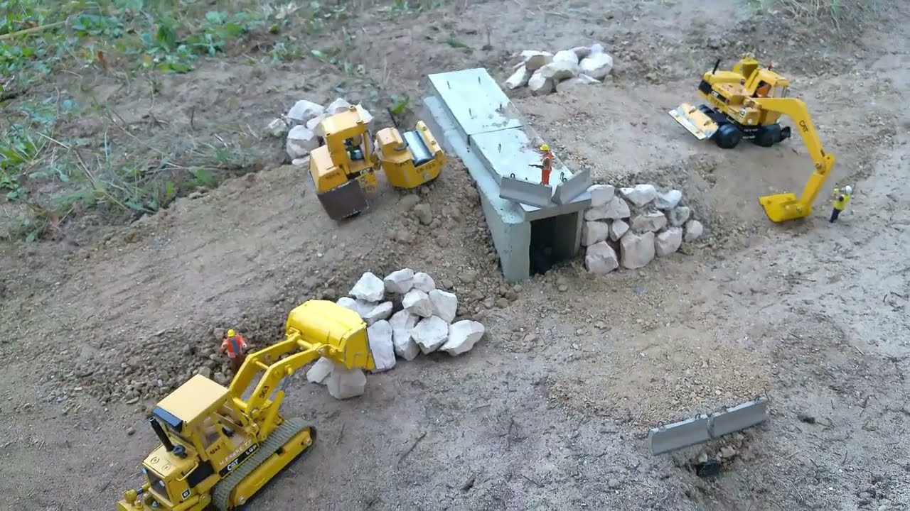 Remblais contre ouvrage (miniature !). Embankments against structures (miniature !).