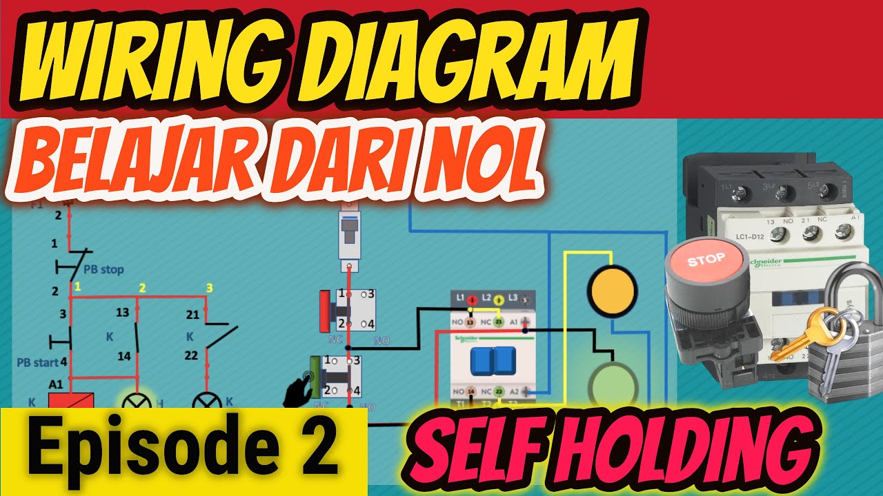 BELAJAR MEMBACA WIRING DIAGRAM KONTROL LISTRIK | EPISODE 2 | RANGKAIAN SELF HOLDING