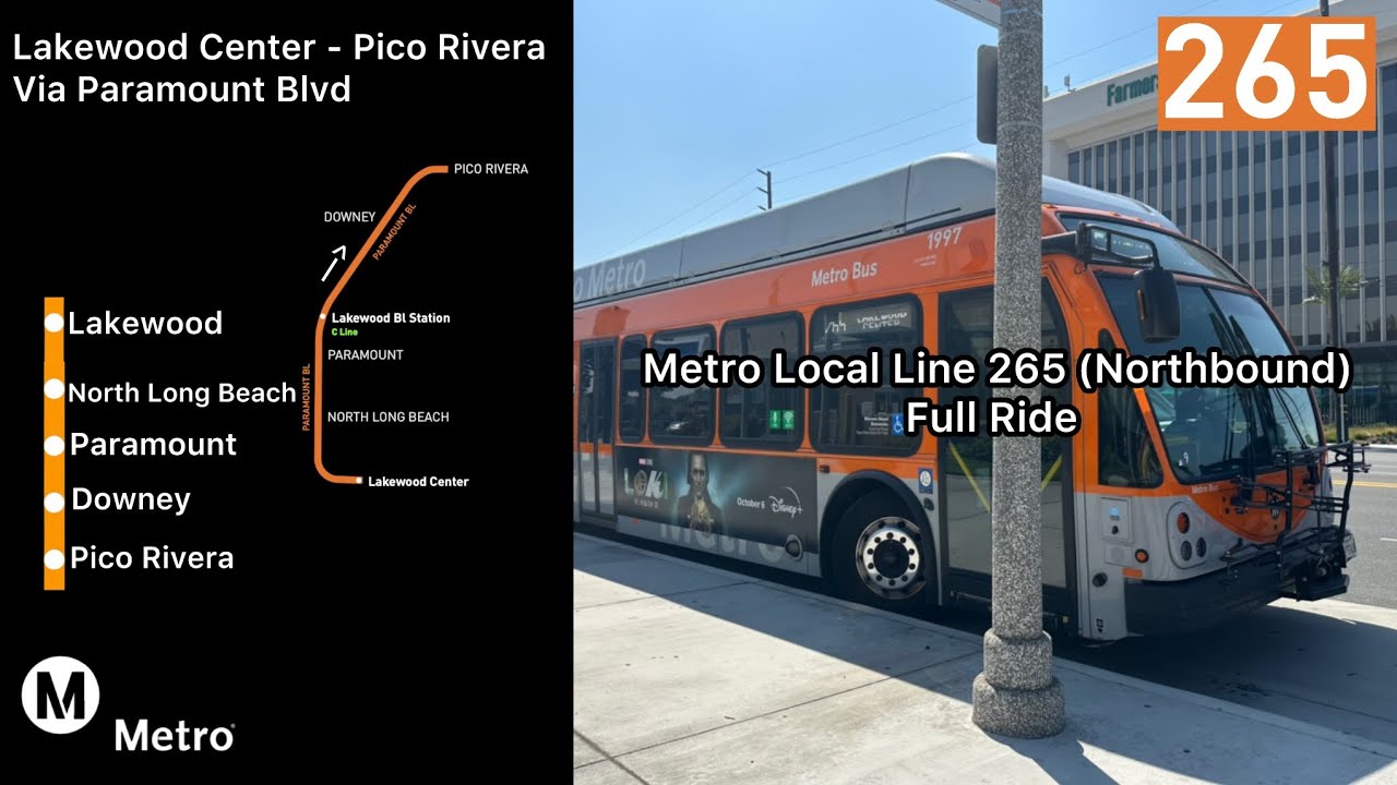 Metro Local Line 265 Northbound: Lakewood Center to Pico Rivera (Full Ride)