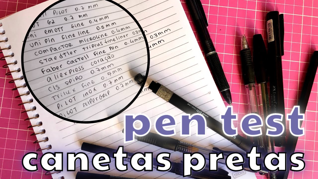 TESTANDO MINHAS CANETAS PRETAS FAVORITAS | Emott, Staedtler, Acroball, Pilot G2... Qual a melhor ?
