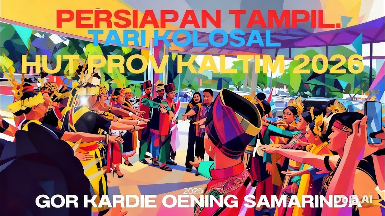 PERSIAPAN TAMPIL TARI KOLOSAL HUT PROV KALTIM GOR KARDIE OENING SAMARINDA 2026