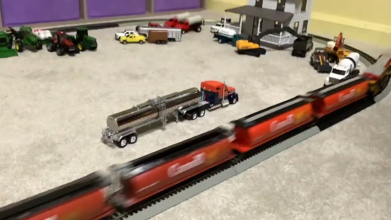 Take Me Home Country Roads John Denver Kansas City Southern grain train with new HO scale grain cars