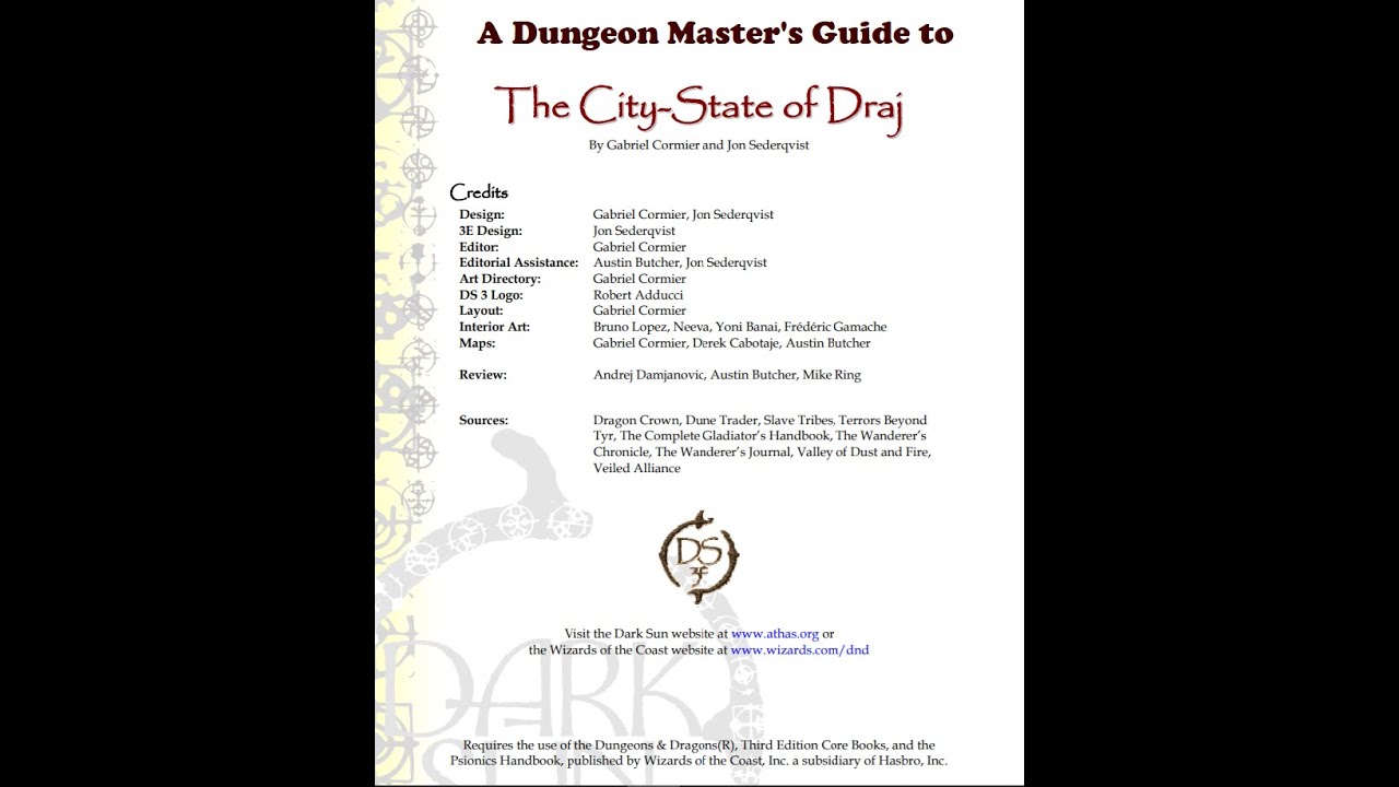 A Guide to Dark Sun's City State of Draj