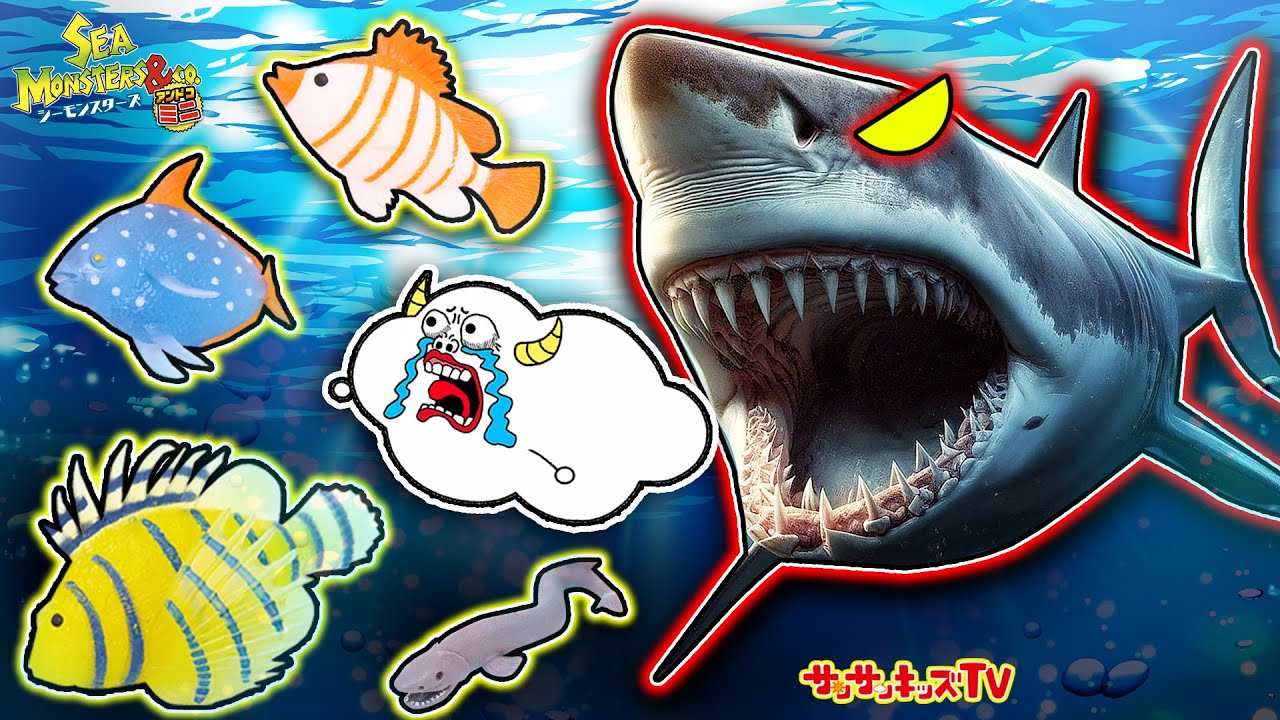 【学校ごっこ】先生も生徒も魚だらけ！？もしも海でサメに襲われたら…！？デアゴスティーニ・シーモンスターズ＆Co.ミニ・子供向け知育教育★サンサンキッズTV★