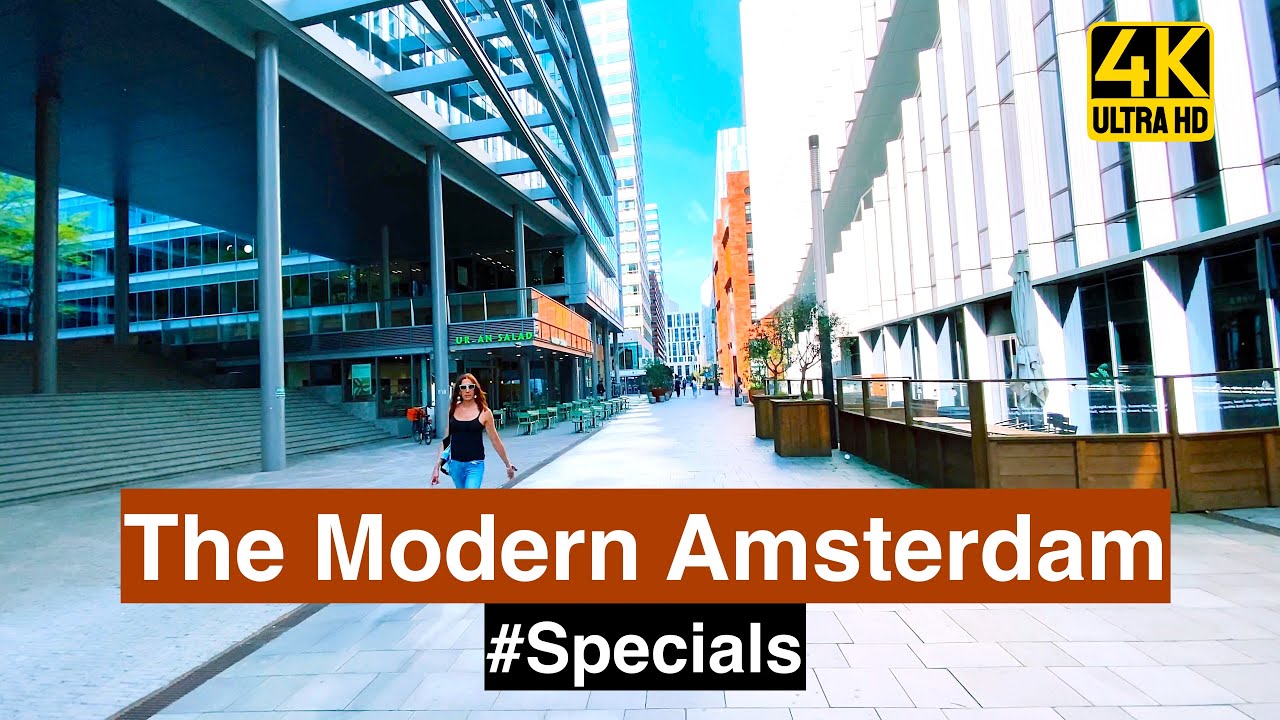 Modern Amsterdam 🇳🇱Travel Tour 4K, Walking in Zuidas | The Netherlands | Ambient City Sounds #Walk