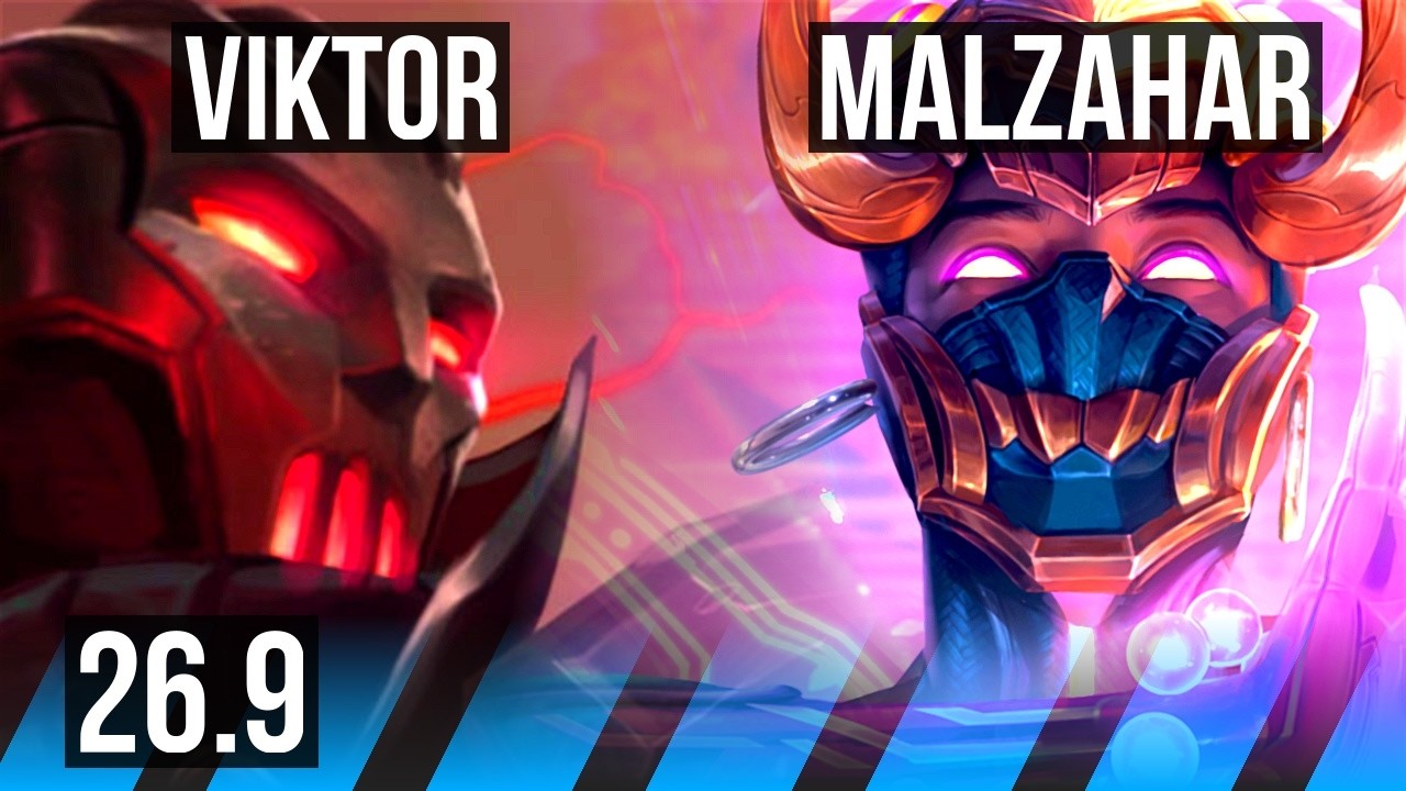 VIKTOR vs MALZAHAR (MID) | Deathfire Touch, Perfect KDA: 8/0/8 | EUW Master | 26.9