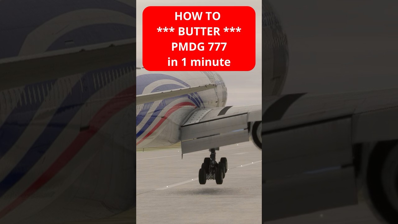 HOW TO BUTTER PMDG 777 in ONE minute!  #flightsimulator #butterlanding #turtorial #pmdg #msfs2020