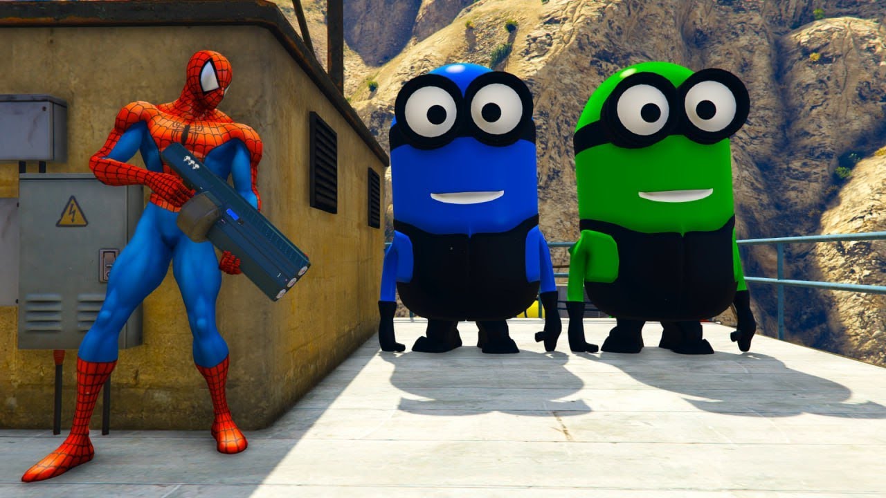 GTA 5 Spiderman vs White Minion | Epic Ragdoll Fails