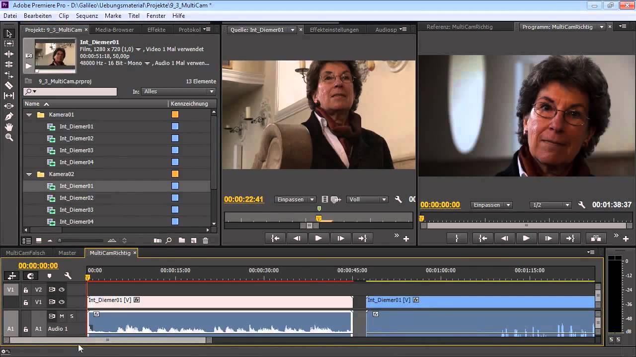 Der Multikamera-Schnitt - Adobe Premiere Pro CC