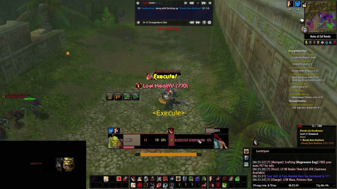 WoW Vaniila 1.12 Northdale.  Воином врываемся на фреш  Lightshope. Warrior leveling.