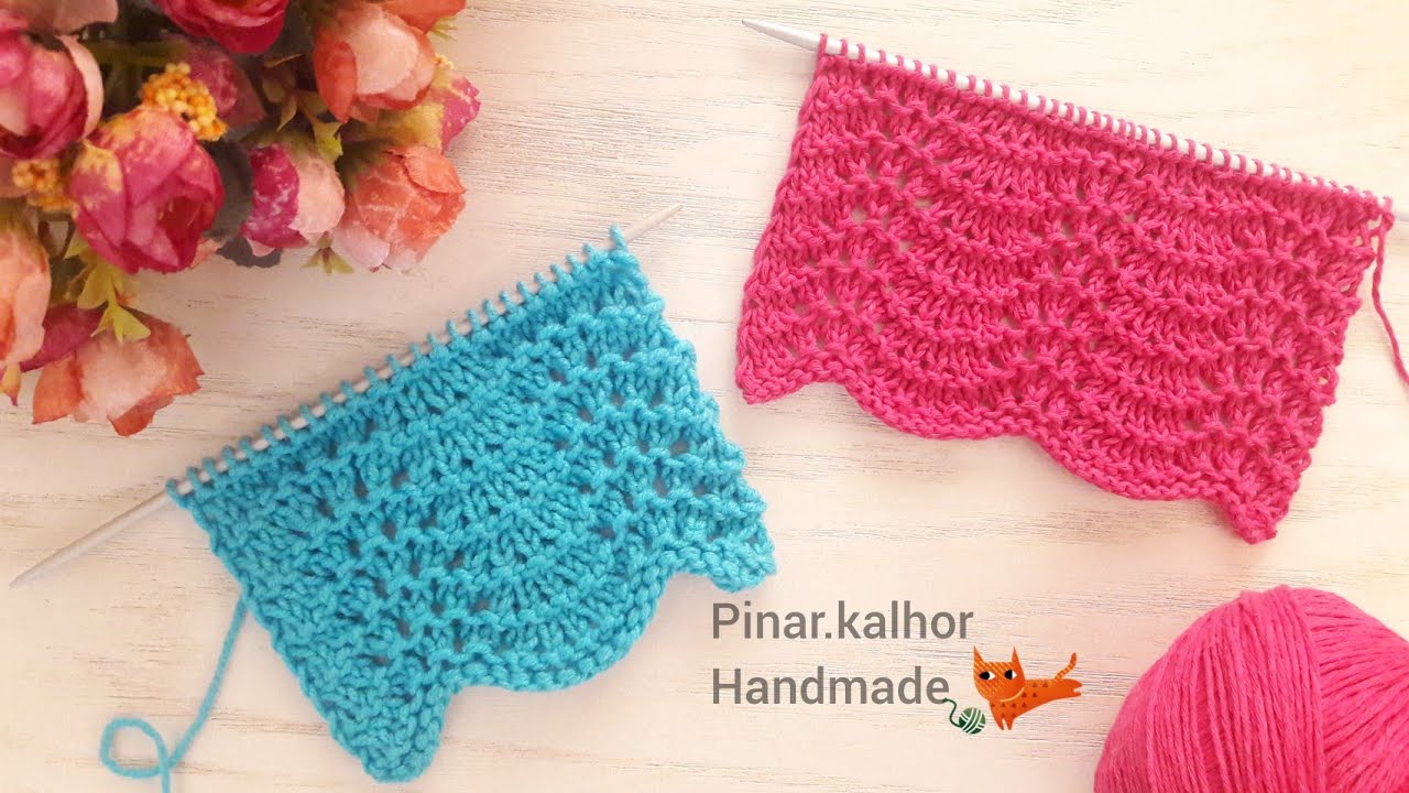آموزش بافتنی(دو میل)_knitting pattern_karnibahar örgü yapımı