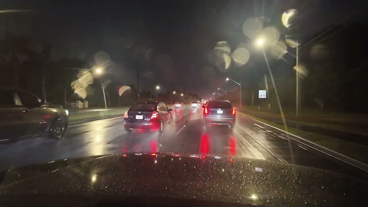 Rainy Monday Morning Drive in South Florida | Feb 16 Commute to Work (15 Min)