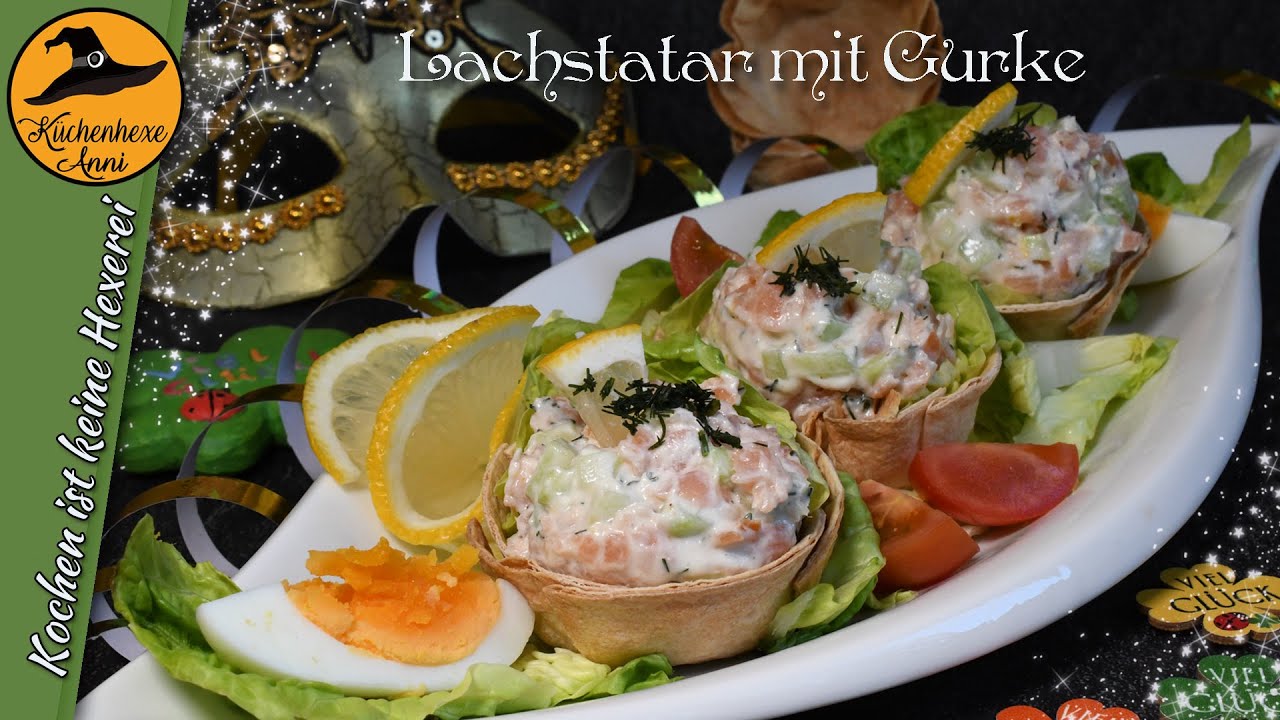 Feines Lachstatar mit Gurke ( der Star auf deinem Silvesterbuffet )
