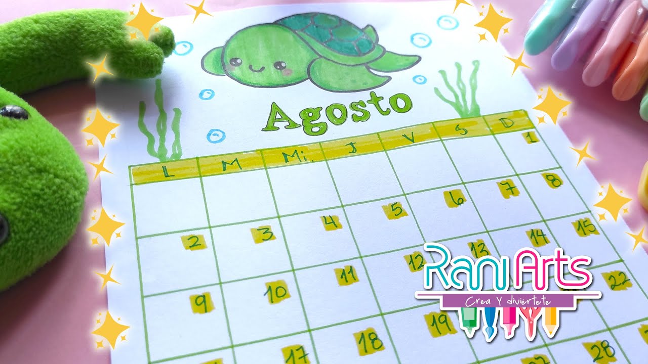 DIY - CALENDARIO DE AGOSTO - super fácil y divertido ideal para tu BULLET JOURNAL