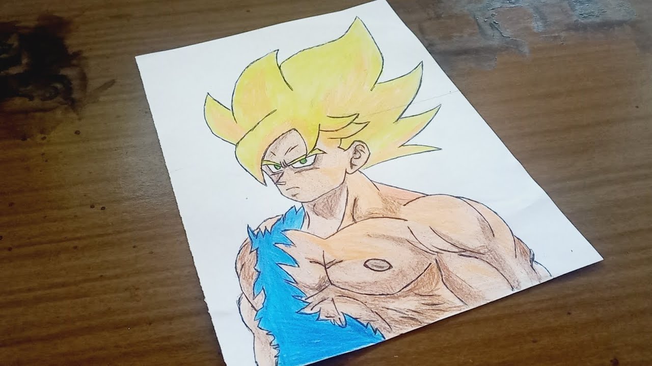 Como desenhar goku da saga freeza/ passo a passo💥💥💥
