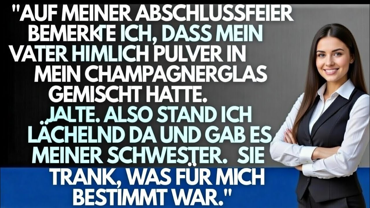 AUF MEINER ABSCHLUSSFEIER BEMERKTE ICH, DASS MEIN VATER HEIMLICH PULVER IN MEIN CHAMPAGNE