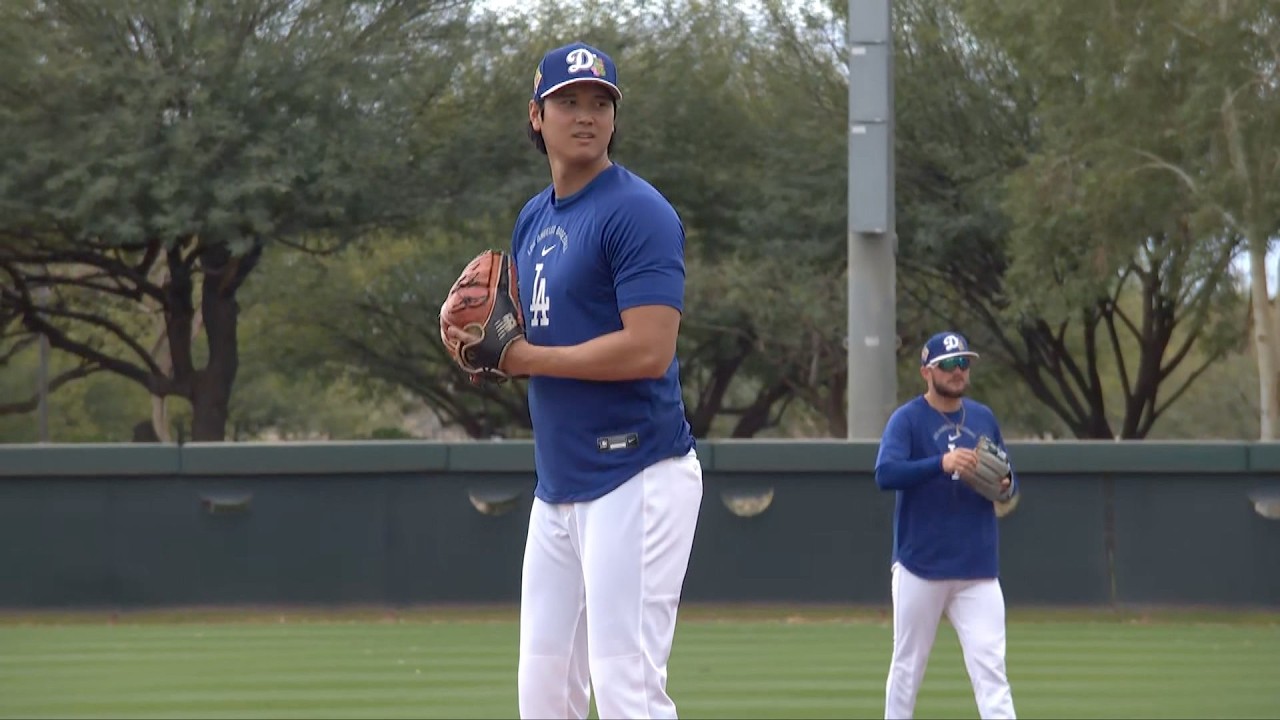 Max Muncy & Freddie Freeman batting practice, Shohei Ohtani PFP drills, Dodgers workout