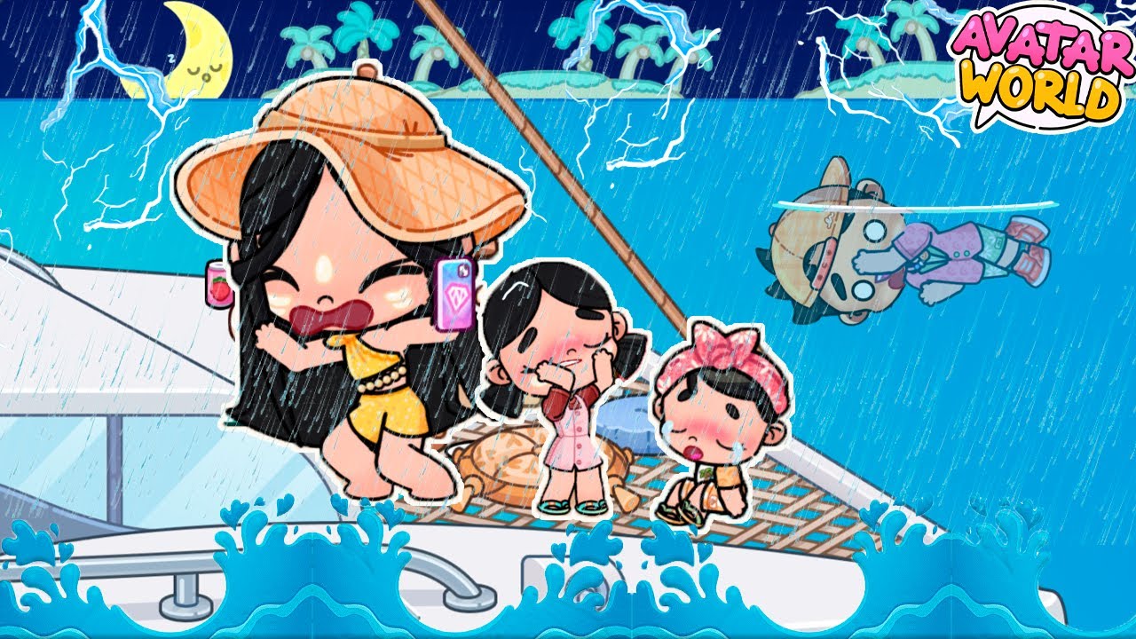 ¡¡SOBREVIVIMOS A UNA TORMENTA⛈️ EN EL NUEVO YATE 🌴🏖️!! en AVATAR WORLD *NALA💞