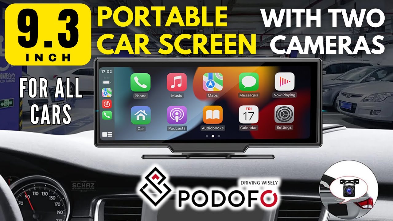 9,3-дюймовый портативный экран CarPlay - PODOFO A3073 🌟 ОБЗОР РАСПАКОВКИ