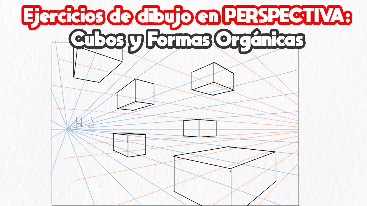 Ejercicio de Dibujo para Principiantes | Cubos en Perspectiva de 2 puntos y Formas Organicas