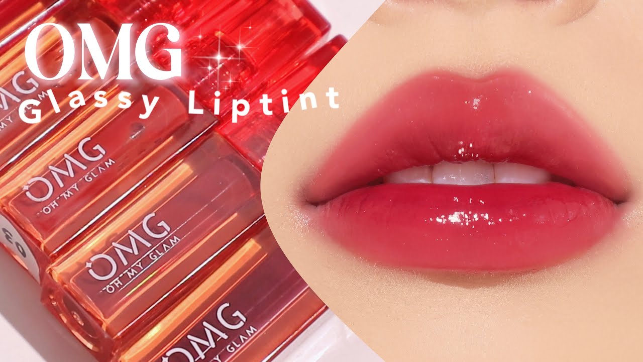 Bukan Liptint Korea, tapi LOKAL! [NEW] OMG Glassy Liptint 🌷 Swatches ALL SHADE + Review! 🎀