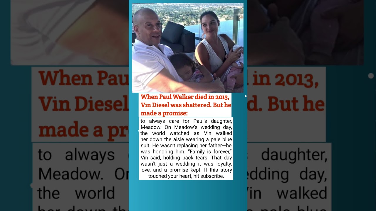 Vin Diesel&rsquo;s Emotional Promise to Paul Walker&rsquo;s Daughter | #shorts