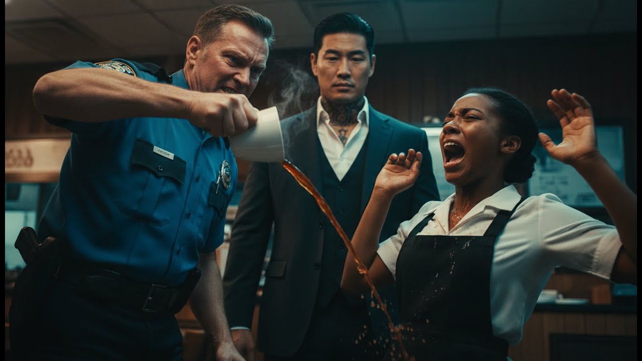 Racist Cop Pours Boiling Hot Coffee on Waitress–Korean Mafia Boss Behind Him vowed to End His Career