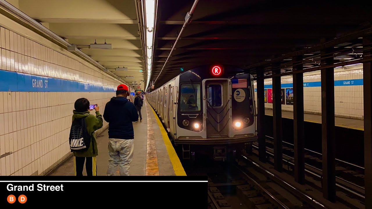 IND Sixth Avenue Line| (B)(D) & (R) Train Action @ Grand Street