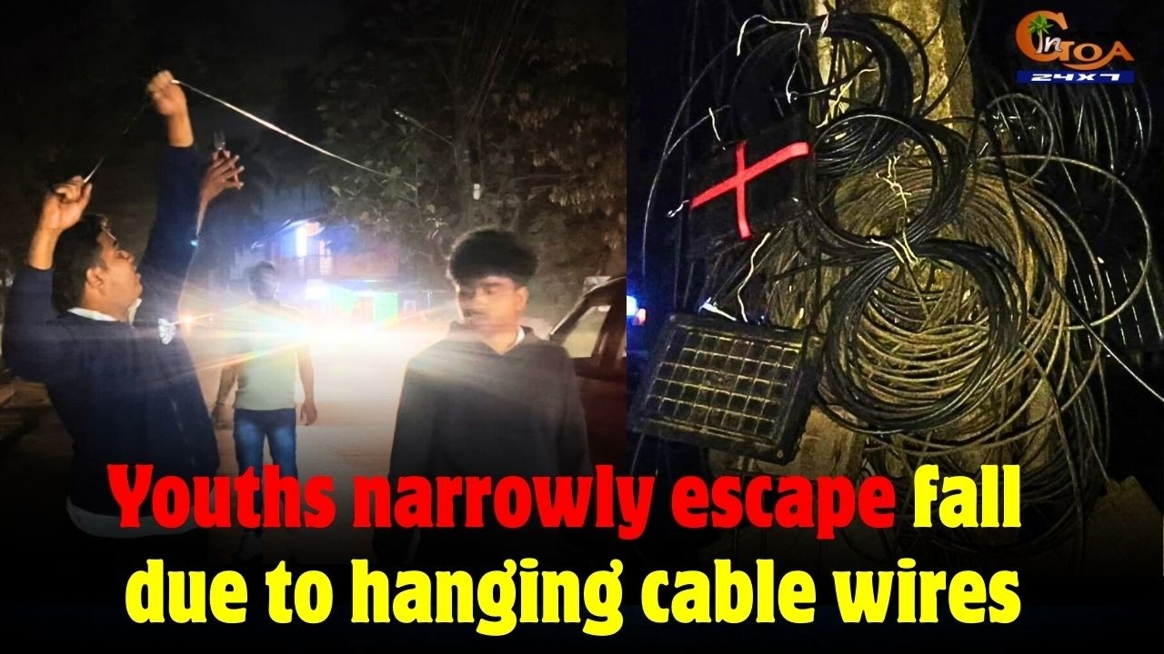 Youths narrowly escape fall due to hanging cable wires
