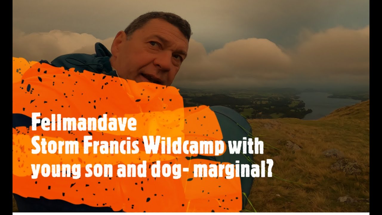 Jack wolfskin lighthouse 2RT tent. Storm Francis Wildcamp with young son and dog. Dawn bale out!