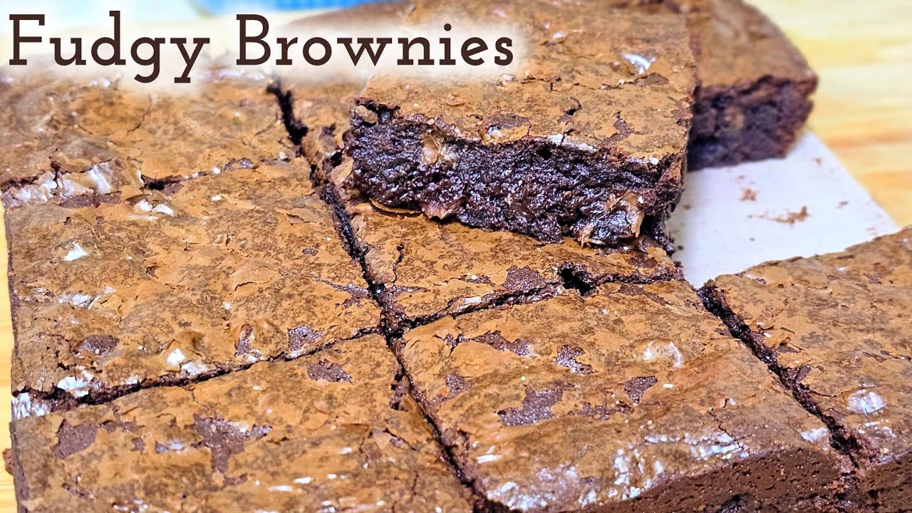 Perfect Fudgy Brownies Recipe | Shiny Crinkle Top Brownies at Home 