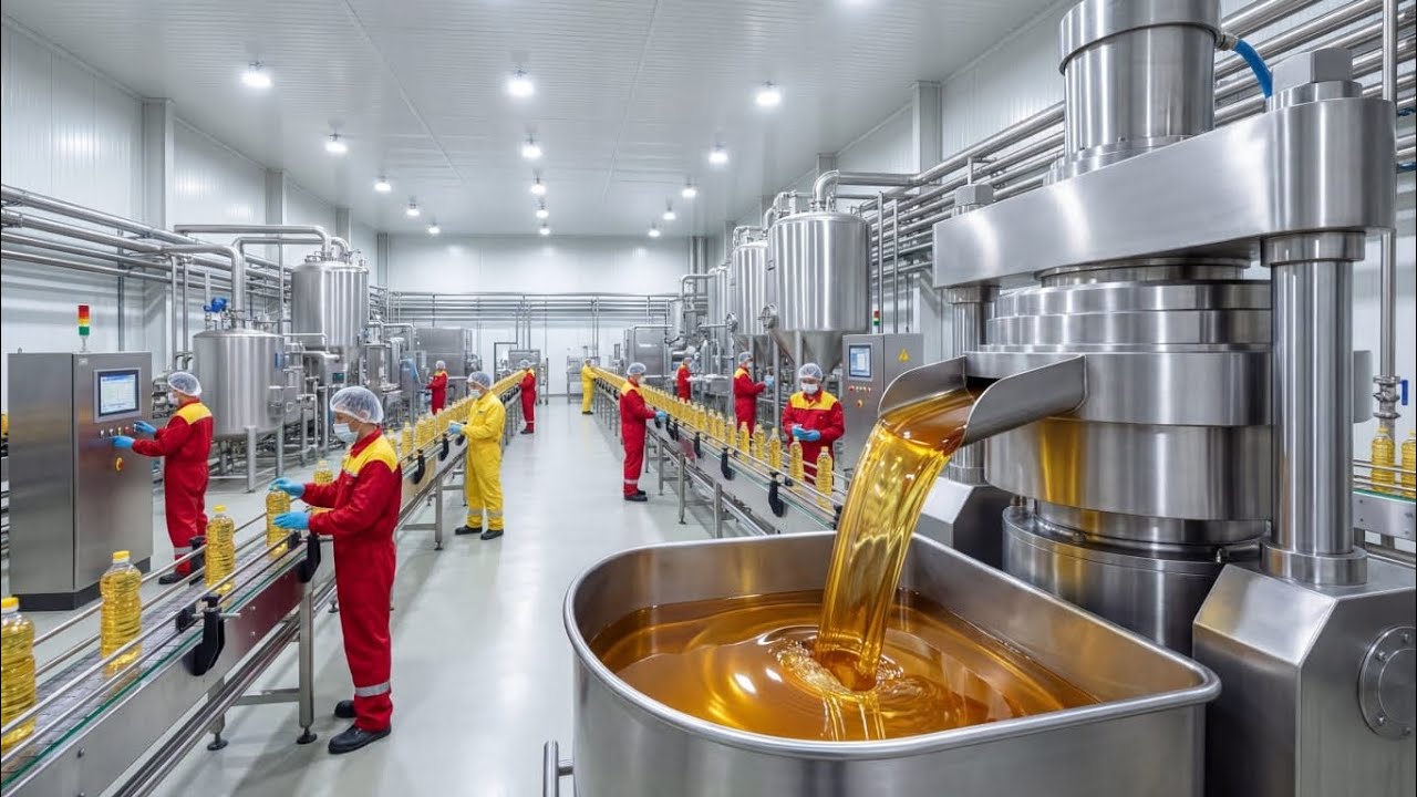 Inside a Modern Cooking Oil Factory | Complete Oil Production Process Step by Step