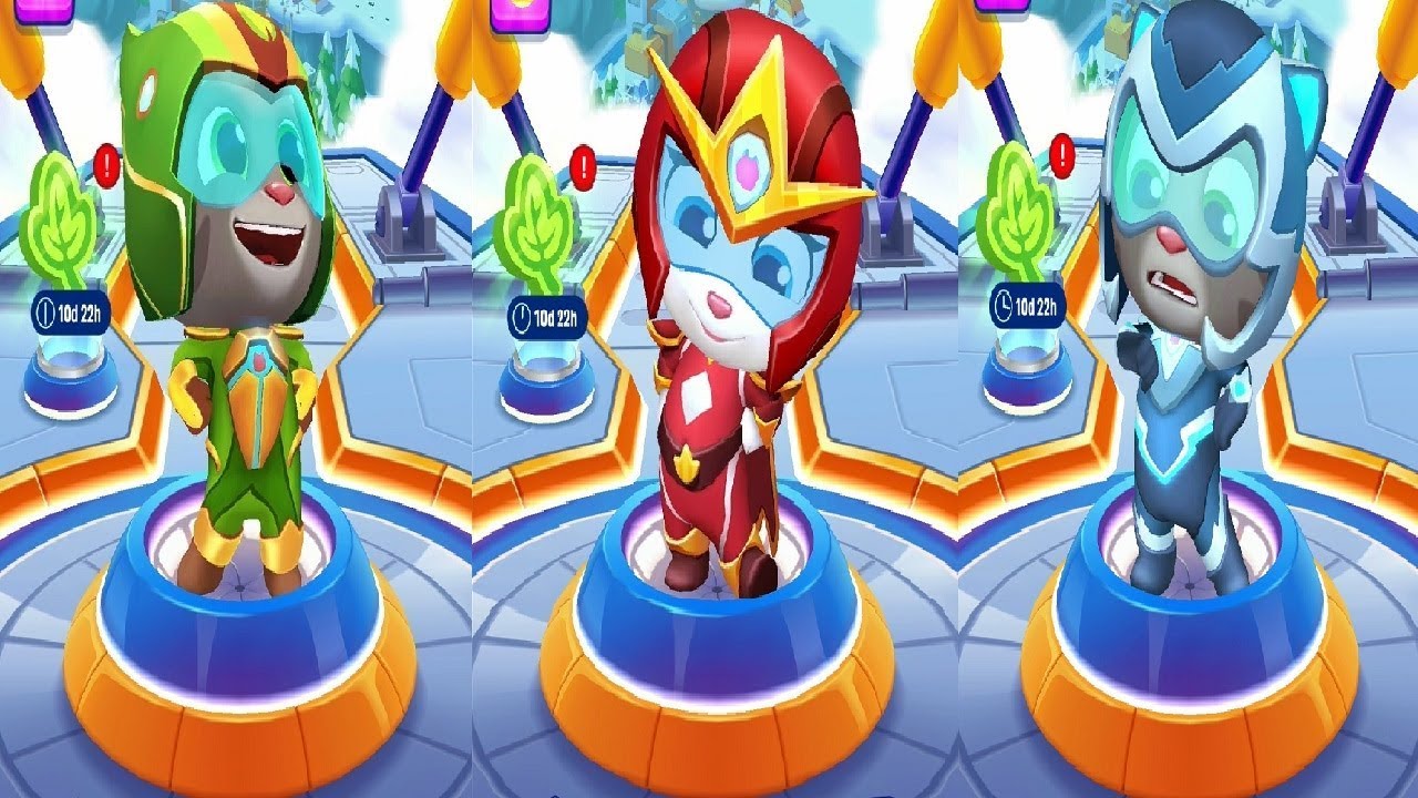 Talking Tom Hero Dash New Update 2020 - PLANET POWER TOM VS Ice Bolt Tom VS Fire Arrow Angela