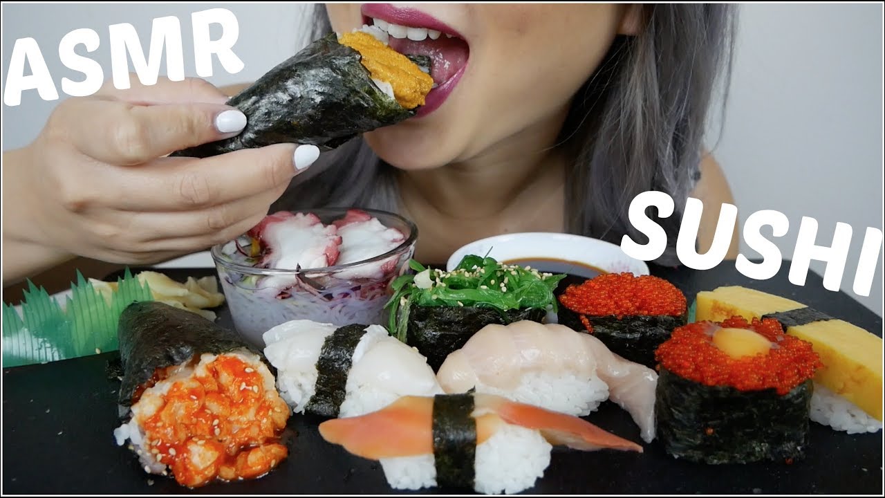 SUSHI | ASMR Relaxing Eating Sound | N.E Let's Eat