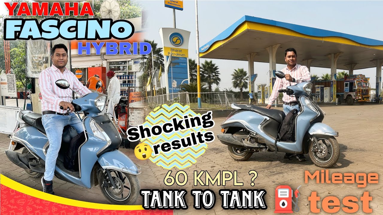 Yamaha Fascino Hybrid 🔋⛽ Live Mileage Test 😍