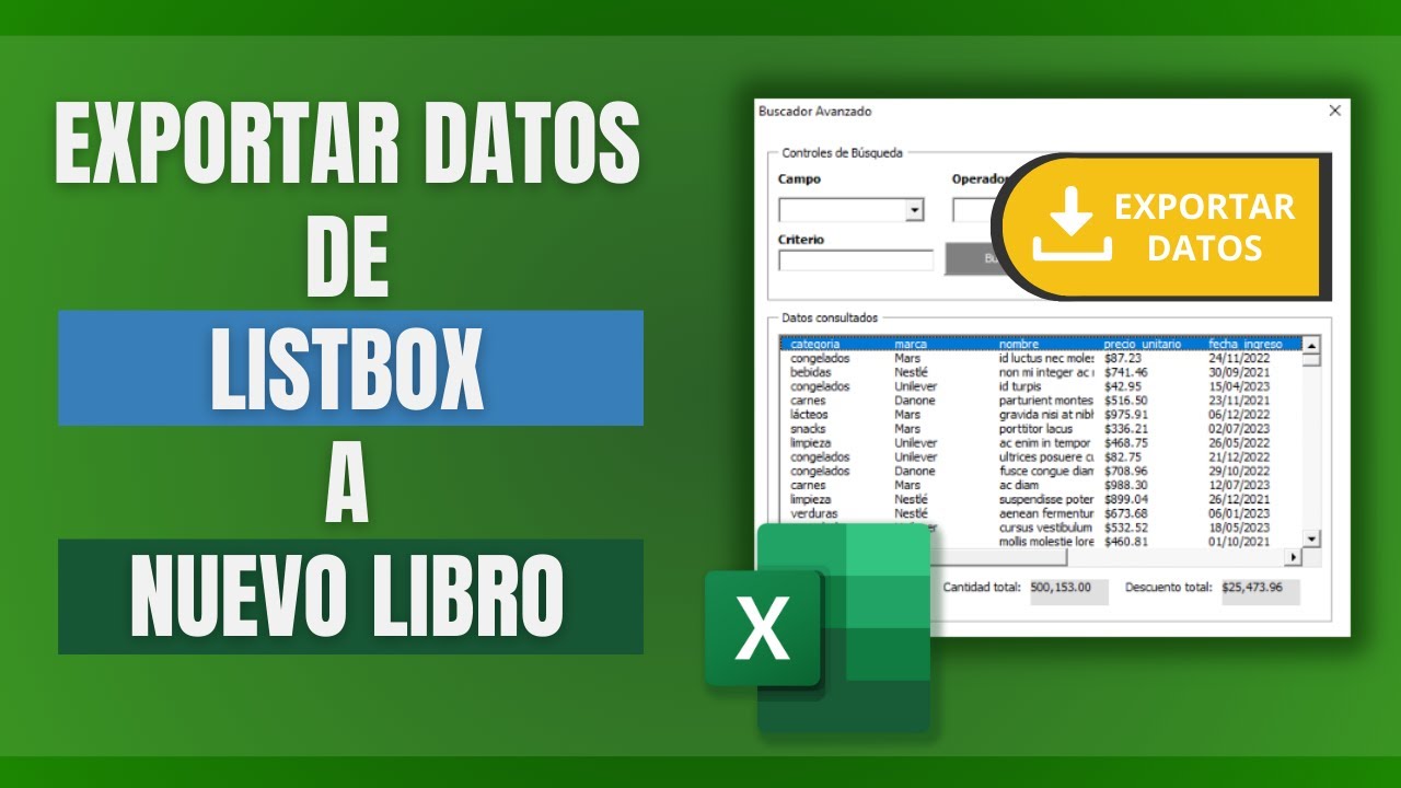 Exportar resultados de un LISTBOX a un NUEVO LIBRO | EXCEL VBA