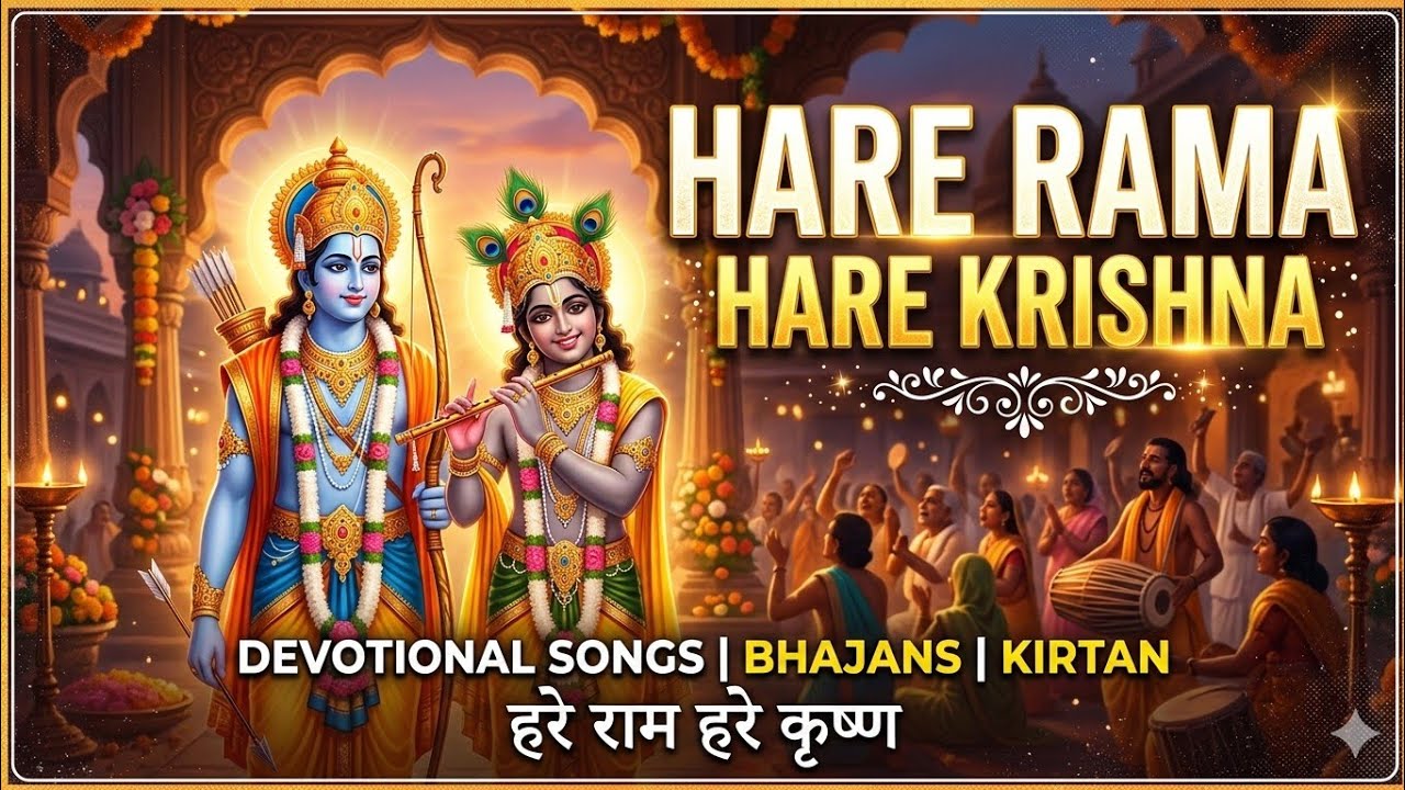 Hare Ram Hare Krishna | Divine Mantra | Peaceful Krishna Bhajan | Meditation Chant | Devotional Song