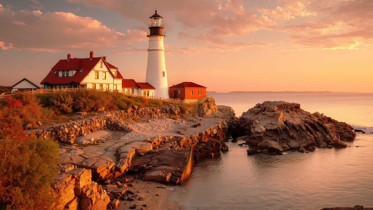 Golden Sunset by the Ocean 🌊 Healing Flute Music and Wave Sounds