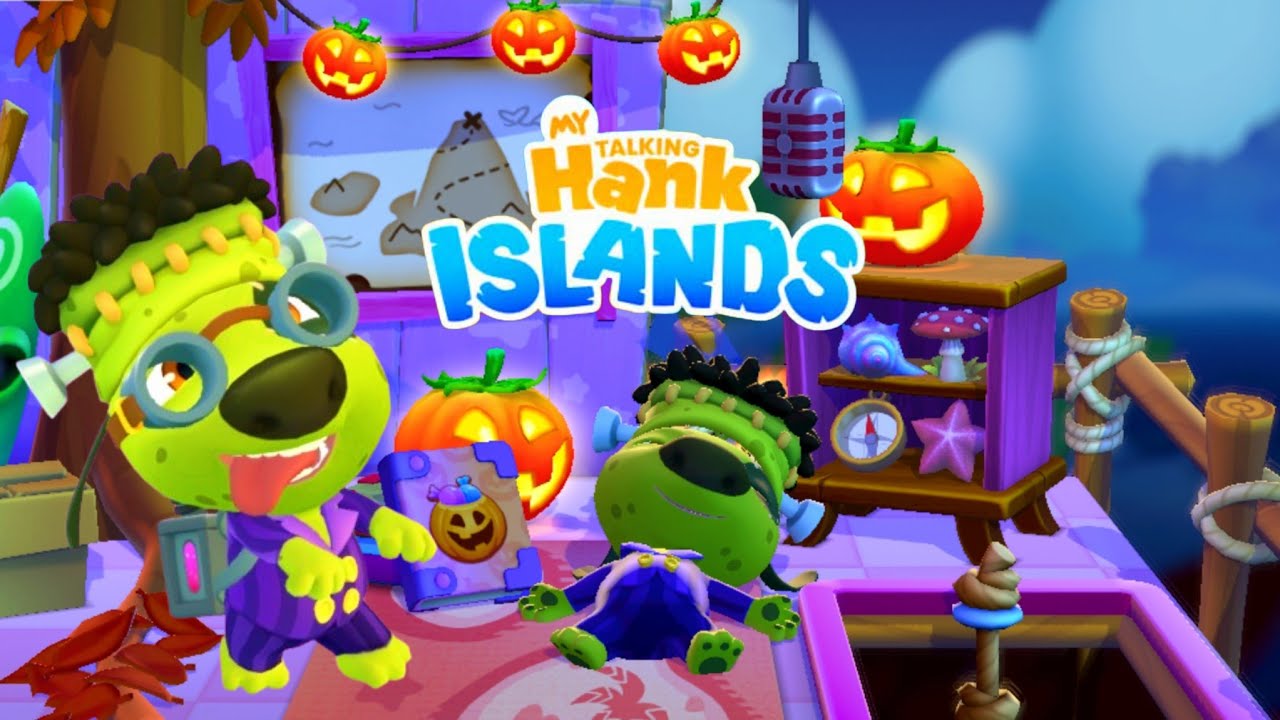 Ghosts vs Hank! Spooky Fun in My Talking Hank Islands Halloween Update Gameplay